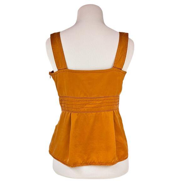 BURBERRY Vintage 90s Silk Babydoll Tank Blouse in Burnt Orange Copper Size 8 - Picture 6 of 11